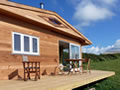 Front View of Small Log Cabin